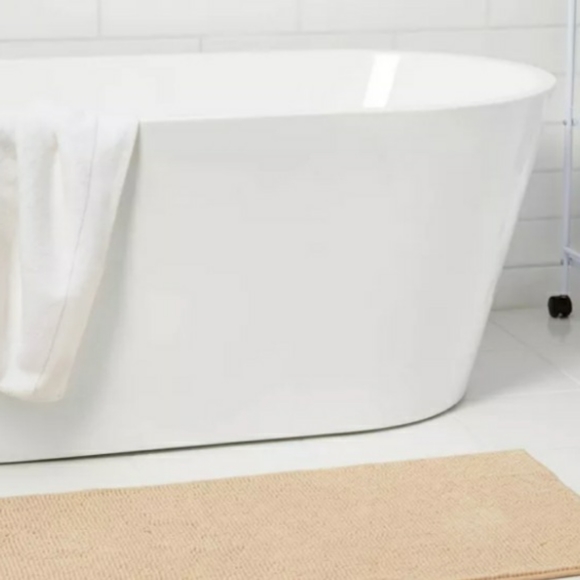 Room Essentials Chenille Bath Runner Mat Rug Tan - Picture 6 of 7